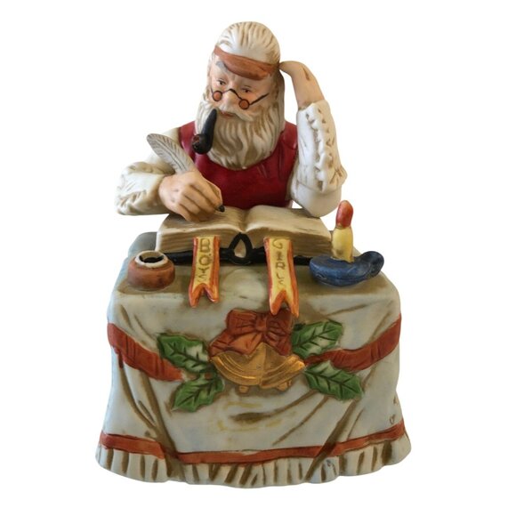 Santa Figurine Music Box Plays You Better Watch Out Boys Girls Naughty Nice List - Picture 2 of 10